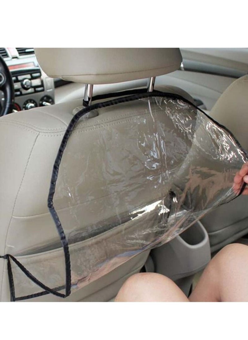 Captaintech Car Seat Back Protector Cover For Children, Kick Mats, Waterproof and Stain Resistant Protectors, Transparent, Children’s Compatible 2pcs  - Image 2