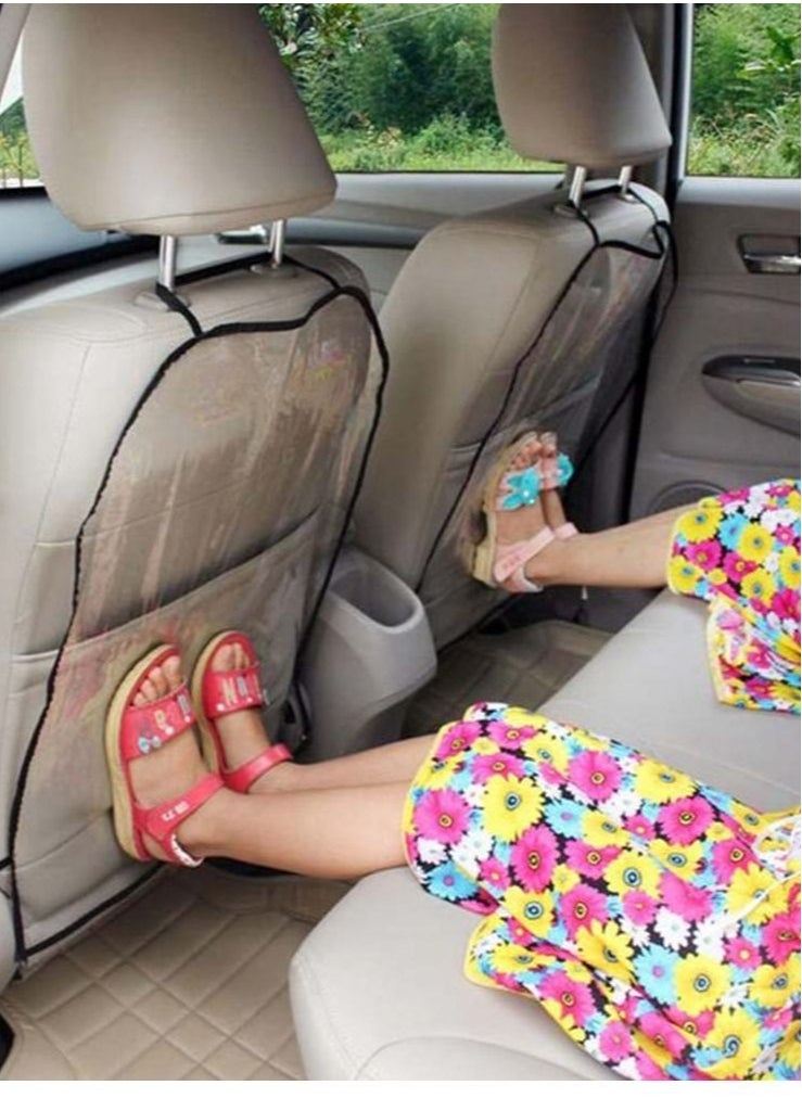 Captaintech Car Seat Back Protector Cover For Children, Kick Mats, Waterproof and Stain Resistant Protectors, Transparent, Children’s Compatible 2pcs  - Image 3