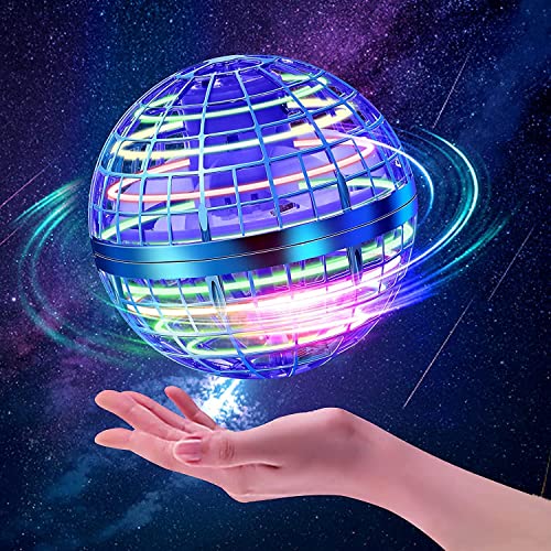 HONBQYCC Flying Orb Ball Toys 2025 Hover Galaxy Ball Soaring Nebula Flying Orb Hand Controlled Boomerang Spinner RGB Light Magic Space UFO Cool Toy Mini Drone for Kid Adults Outdoor IndoorBlue - Image 1