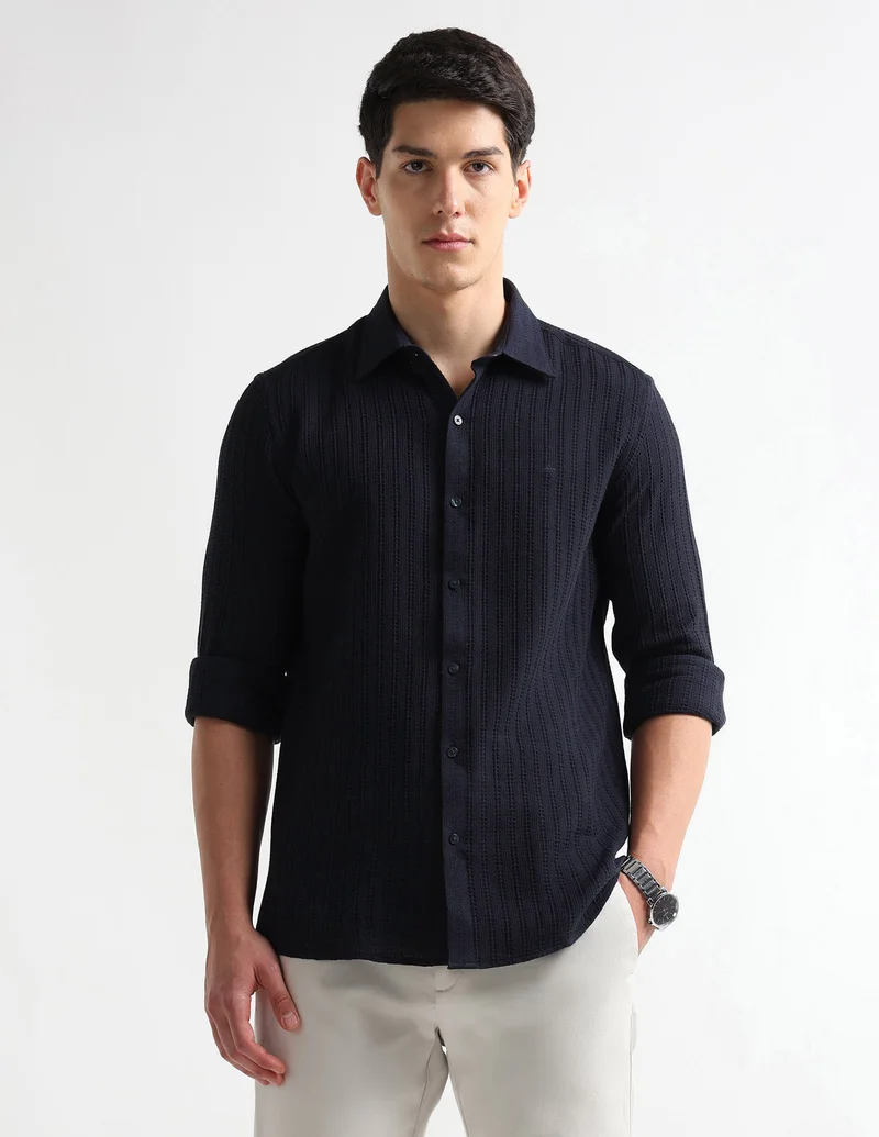 Arrow Tailored Fit Patterned Elixir Shirt