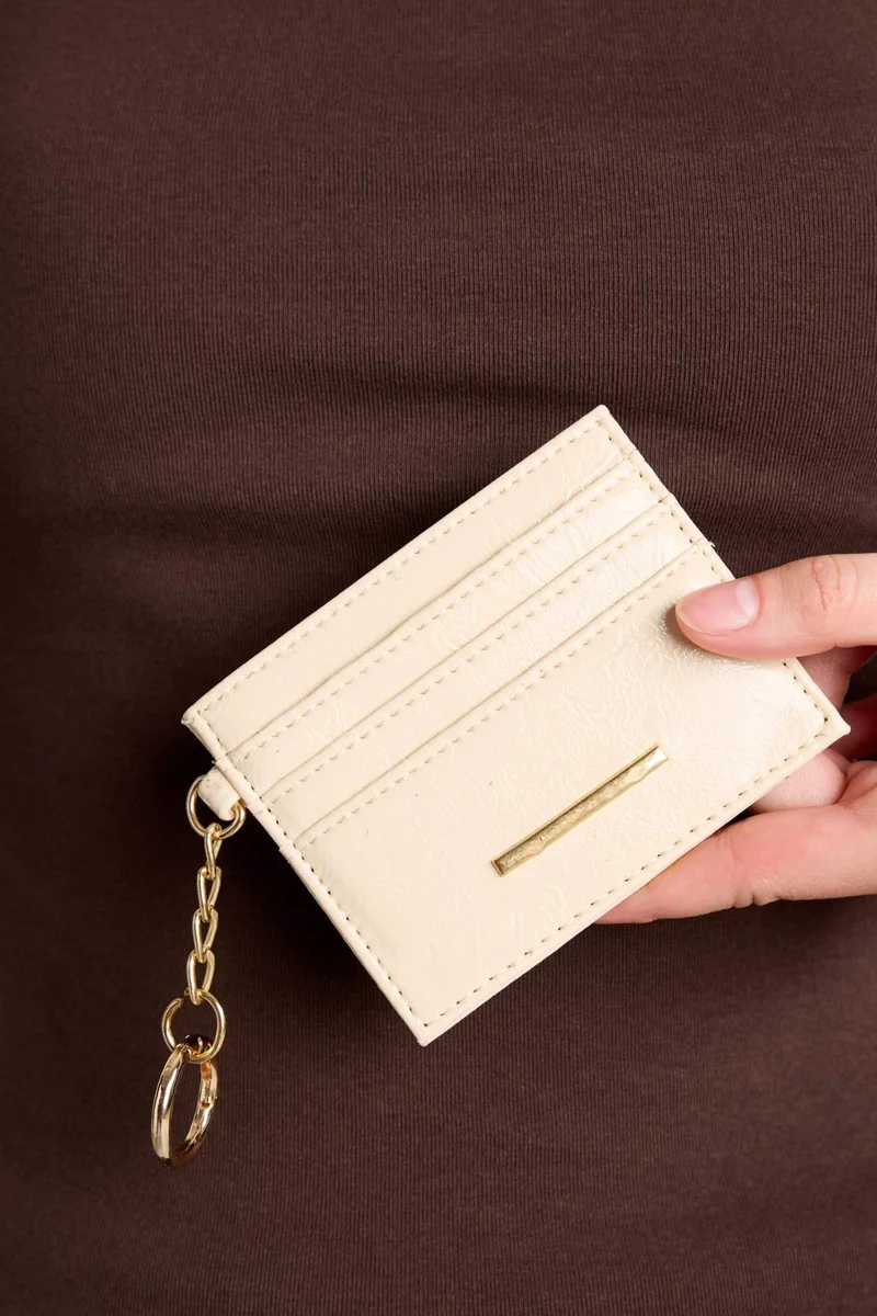 Woman Faux Leather Business Card Wallet