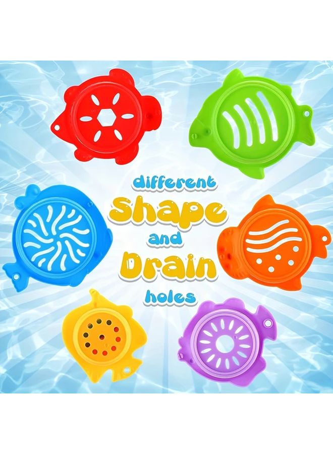 Fish Shape Stacking Cups 6pcs Water Bath Toys Layered Stacking Set For Early Education Beach Bathroom - Image 4