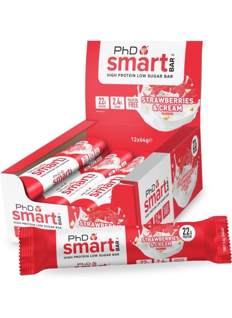 PhD - Smart Bar High Protein - Strawberries Cream - (12 pieces) - Image 1