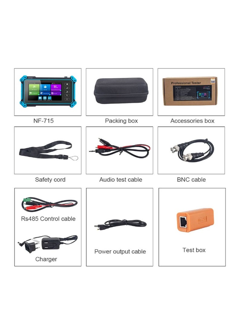 NOYAFA IPC 5100C Plus AHD CVI TVI CVBS IP Camera Test 4K HD Display Video Monitor 5 inch IPS Touch Screen IPC Tester Support POE PTZ Wifi RS485 HDMI & VGA - Image 4