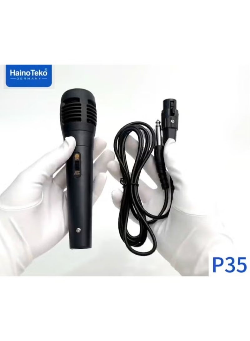 Haino Teko "P35 Portable Wireless Speaker with RGB Lights, Microphone, and Crystal Clear Sound Quality, Bluetooth, Black - Perfect for Parties, Outdoor, and Home Use" - Image 3