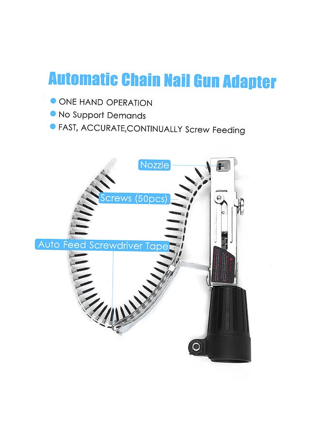 Automatic Chain Nail Gun Adapter Power Drill Attachment With Screws Woodworking Tool Auto Feed Screwdriver Tape Chain Nail Adapter for Nail Gun Electric Drill  - Image 3