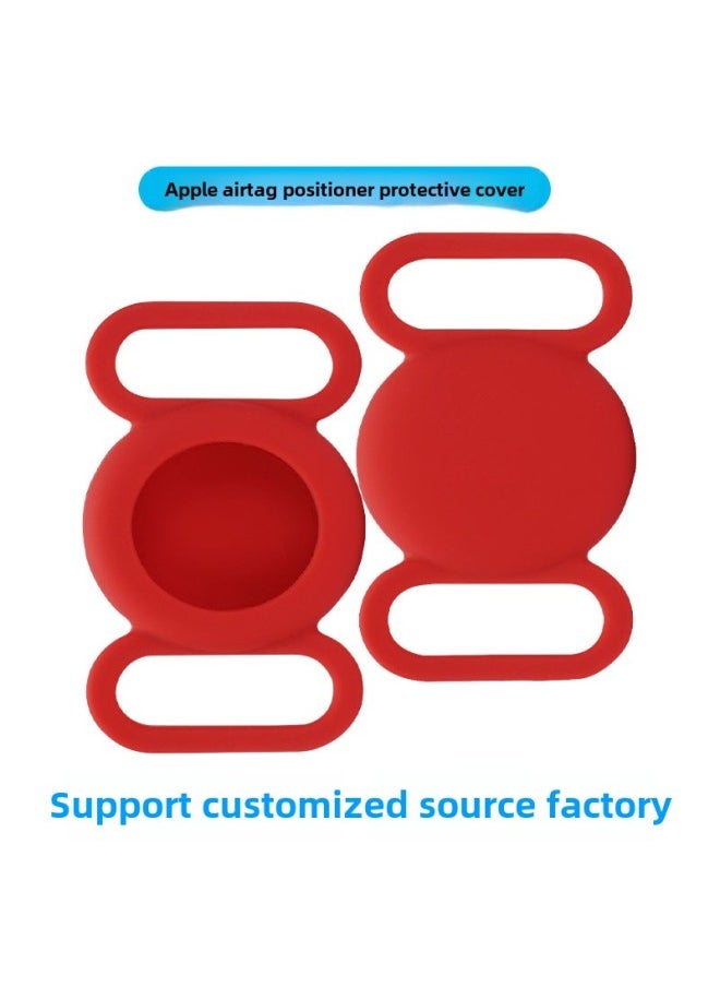Generic - Product Suitable For Apple Airtag Case Apple Airtag Binaural Pet Tracker Case Waterproof-Color:Red OPP Bag-Applicable Model:Apple AirTag Locator Collar Case - Image 1