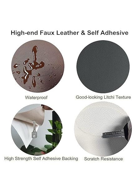 BKQPTL BKQPTL Black SelfAdhesive Genuine Leather Repair Patch 30 x 60cm Durable Leather Sheet for Sofa Couch Furniture Car Seats and Jackets Waterproof DIY Upholstery Repair Tape 2  - Image 4