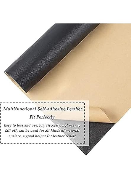 BKQPTL BKQPTL Black SelfAdhesive Genuine Leather Repair Patch 30 x 60cm Durable Leather Sheet for Sofa Couch Furniture Car Seats and Jackets Waterproof DIY Upholstery Repair Tape 2  - Image 2