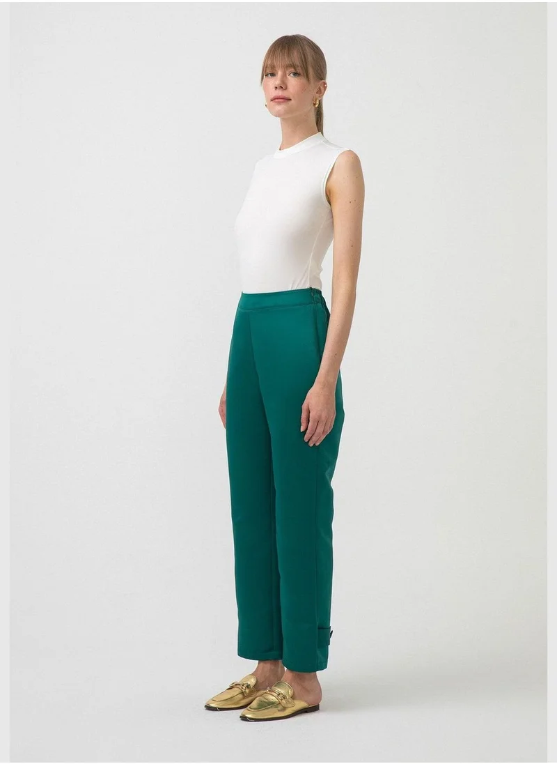 Touche BUTTON DETAILED SATIN TROUSERS