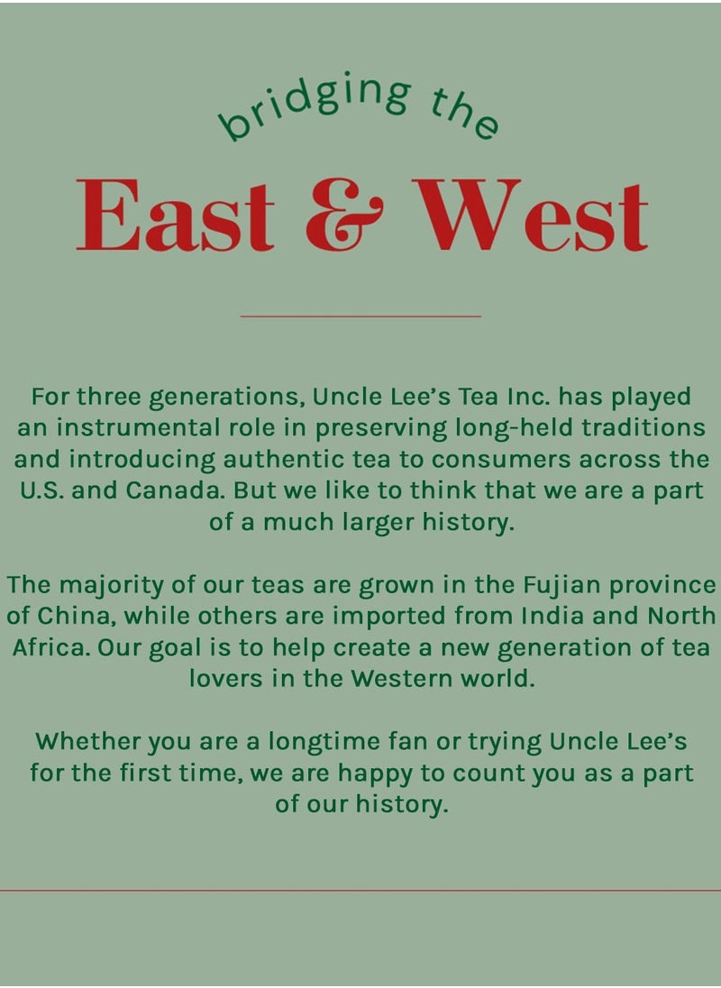 الإمبراطورية أوسيترا - شاي أخضر عضوي منزوع الكافيين من Uncle Lee's Tea، أكياس شاي أخضر فاخرة طبيعية 100%، - Image 1