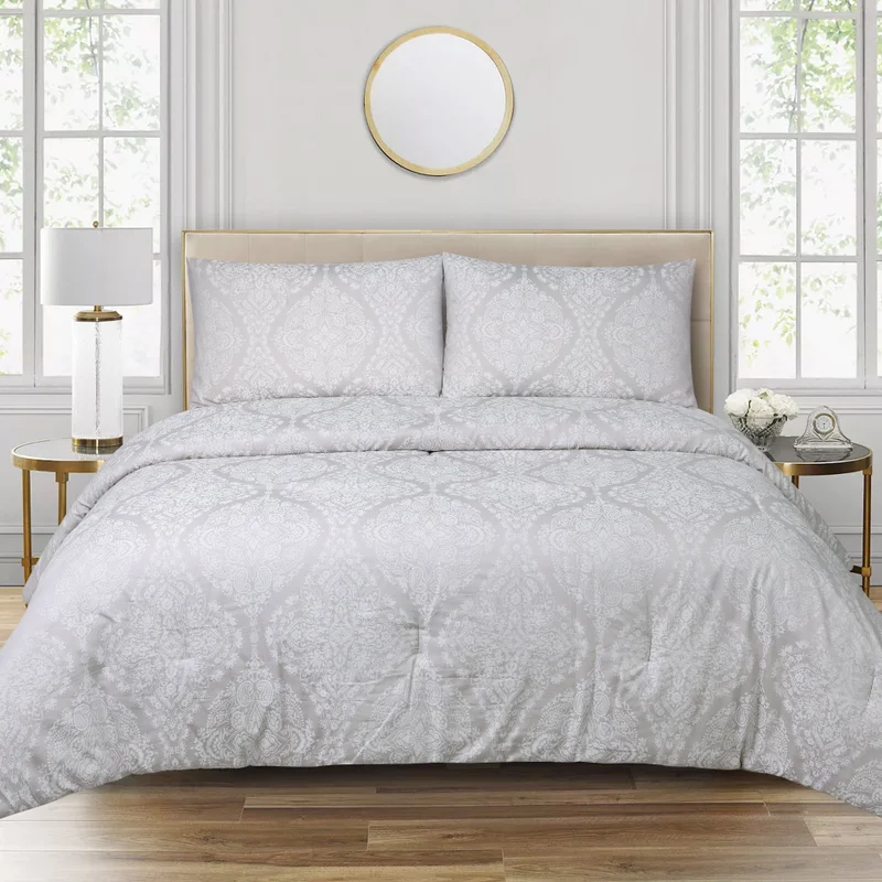 DWELL CYNTHIA JACQUARD 4PC COMFORTER SET - GREY