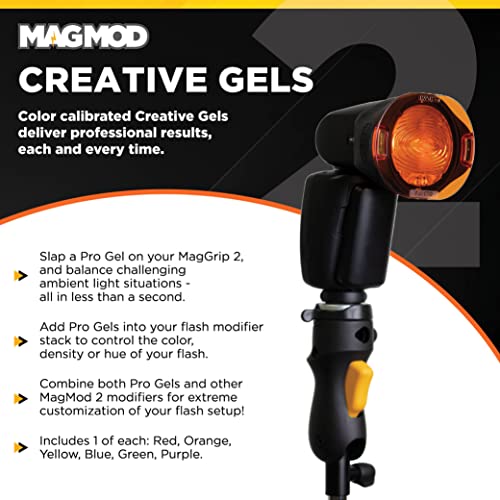 MagMod Pro Creative Gels, Flash Modifier Light Gels, New and Improved Color Modifiers, Modular Magnetic Camera Accessories, Set of 6 Light Filters - Image 2