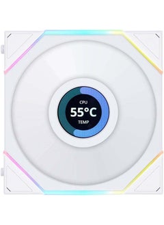 LIAN LI Lian Li Uni Fan TL 120 Case Fan, 1.6” LCD, 120mm Fan Size, 1900 RPM Fan Speed, 62 CFM Airflow, PA66 / PBT Materials, Fluid Dynamic Bearing, Triple Pack, W/ Controller, White | G99.12TLLCD3W.00  - Image 3