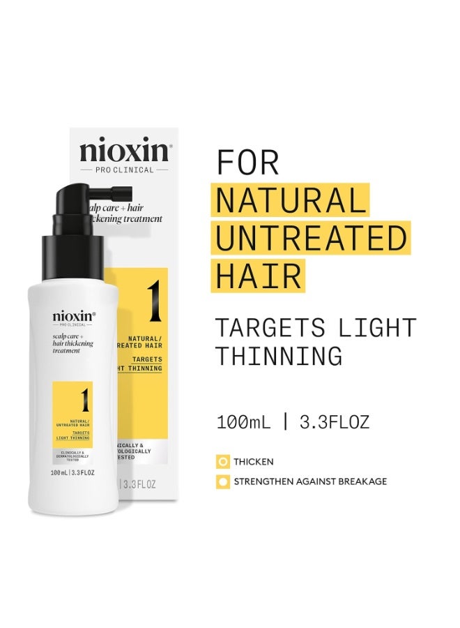 Nioxin System 1 Scalp Care & Hair Thickening Leave-In Treatment 100ml | For Natural Hair with Light Thinning | Hair Density & Scalp Treatment with Niacinamide & Biotin | Professional Hair Thickening Care - Image 3