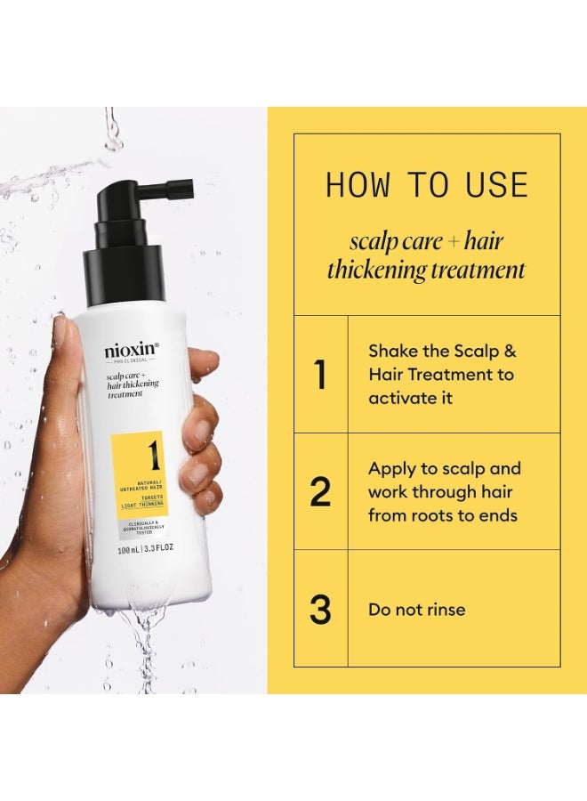 Nioxin System 1 Scalp Care & Hair Thickening Leave-In Treatment 100ml | For Natural Hair with Light Thinning | Hair Density & Scalp Treatment with Niacinamide & Biotin | Professional Hair Thickening Care - Image 4