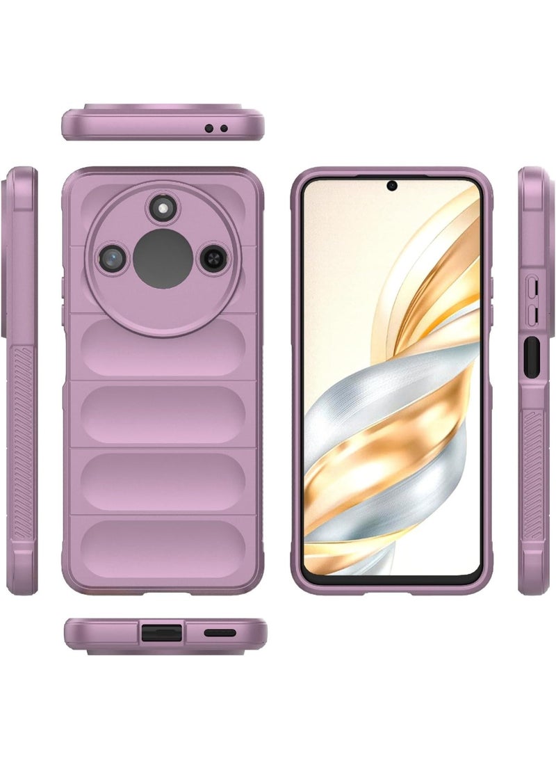 جراب خلفي من السيليكون عالي الجودة متوافق مع هاتف Honor X9C الذكي 5G Magic Shield جراب مقاوم للصدمات مع حماية للكاميرا (أرجواني) - Image 3