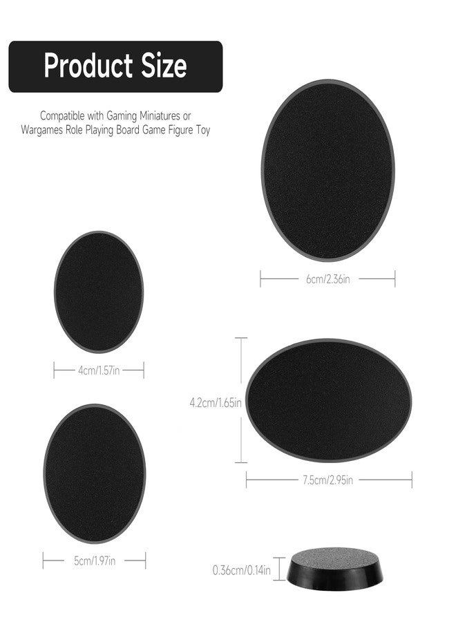 DisplayMore 60Pcs Plastic Model Miniature Bases 40mm 50mm 60mm 75X42mm,4mm/0.16 Thick Circular War Figure Display Stands For Gaming Miniatures or Wargames Role Playing Board Game Figure - Image 2