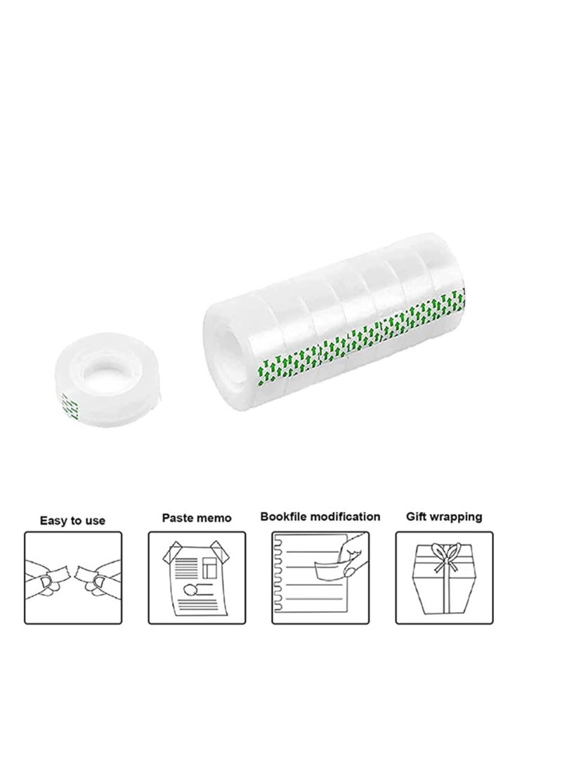 MARKQ - 8 Rolls Transparent Tape ¾ inch x 25 yards Clear Tape rolls for Office, Home, School, Gift wrapping, Tape Refills for Dispenser, 1 inch Core - Image 1