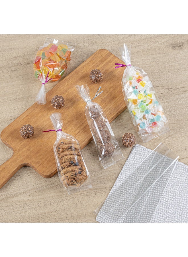 Restaurantware Bag Tek 2 x 1 x 5 Inch Gusset Bags, 100 Heat Sealable Candy Bags - Food Safe, Package Popcorn or Cookies, Clear Plastic Treat Bags, For Party Favors, Snacks, or Baked Goods, - Image 4