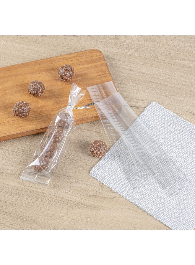 Restaurantware Bag Tek 2 x 1 x 5 Inch Gusset Bags, 100 Heat Sealable Candy Bags - Food Safe, Package Popcorn or Cookies, Clear Plastic Treat Bags, For Party Favors, Snacks, or Baked Goods, - Image 3