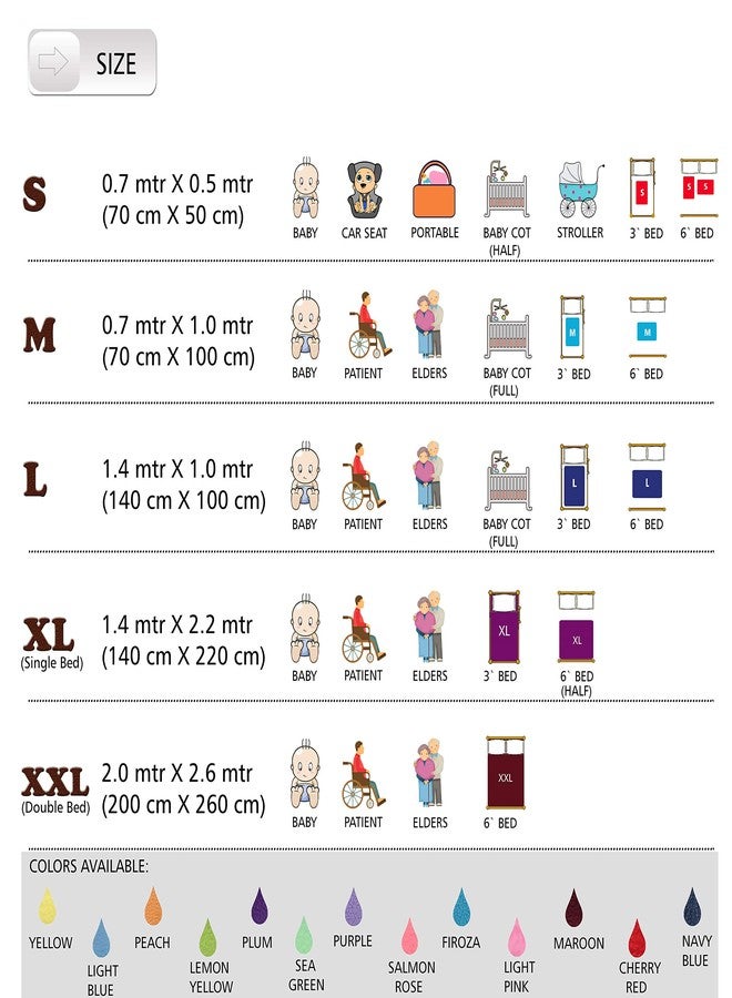 نيونيك كوزيمات كويك، غطاء سرير جاف معتمد من أويكو تكس، مناسب للأطفال حديثي الولادة، والأطفال الصغار الذين يتدربون على استخدام المرحاض، وكبار السن، والأمهات الجدد (صغير (50 سم × 70 سم)، لون الطوب + البرقوق) - Image 5