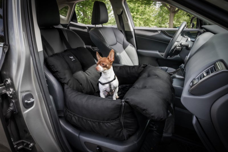 JACKO & CO - Premium Dog Car Seat v2 Booster Seat for Small & Medium Pets Under 25lbs - Machine Washable w Removable Cover Water Resistant w Clip-On Leash for Front or Back Seat (Black Small (1-25lbs) - Image 3