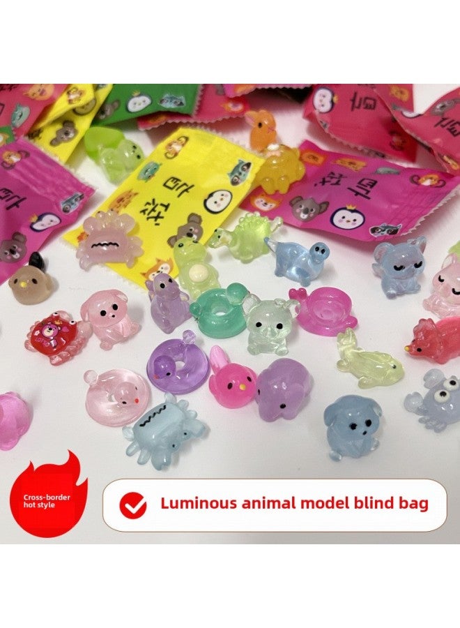 Three-dimensional Resin Ornaments Luminous Small Animal Blind Bag Turtle Pair Touch Mini Blind Box Ornaments-Color:Lucky Doll Blind Belt Outfit - Image 4