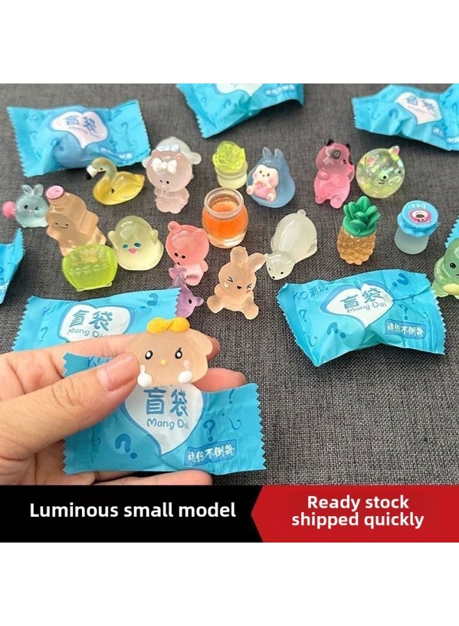 Three-dimensional Resin Ornaments Luminous Small Animal Blind Bag Turtle Pair Touch Mini Blind Box Ornaments-Color:Lucky Doll Blind Belt Outfit - Image 5