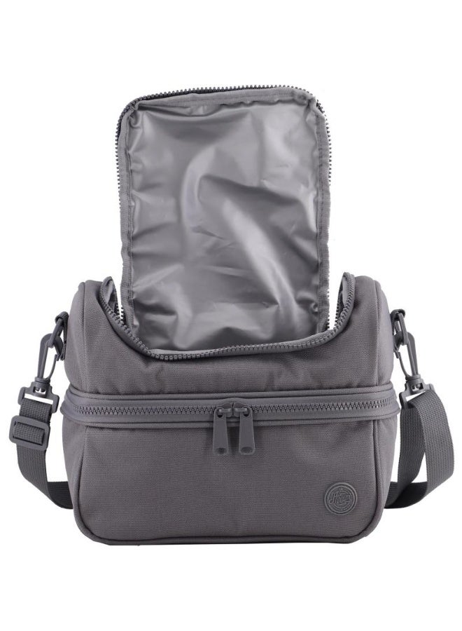 Atrium Big Zipper Lunch Bag Solid Grey 24cm - Image 5