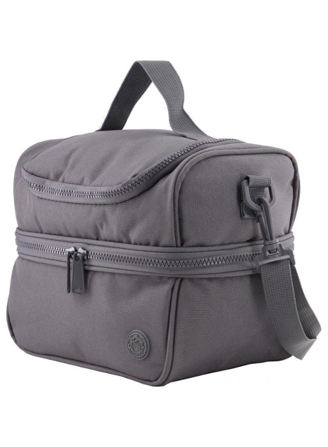 Atrium Big Zipper Lunch Bag Solid Grey 24cm - Image 4