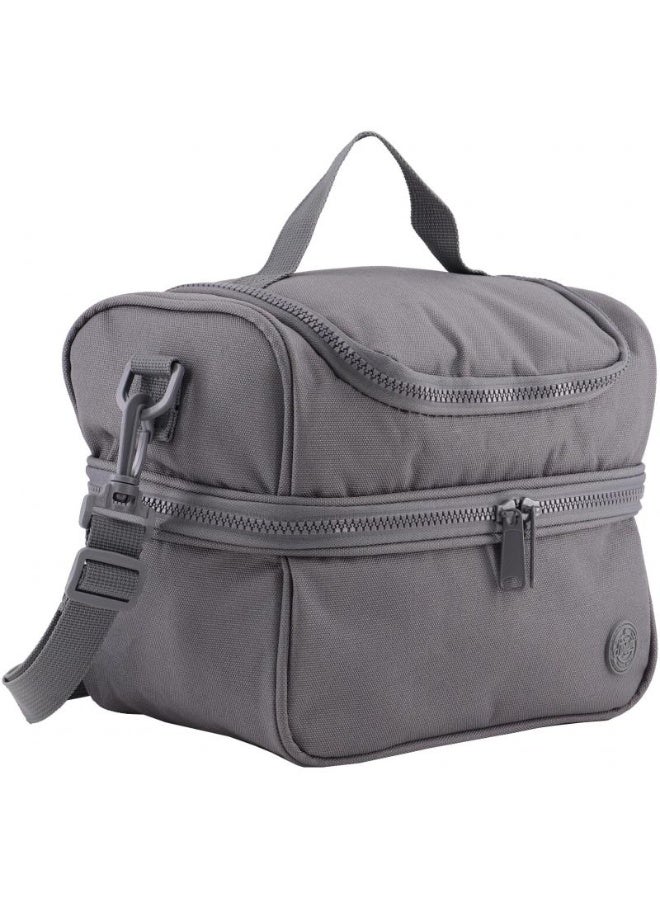 Atrium Big Zipper Lunch Bag Solid Grey 24cm - Image 3