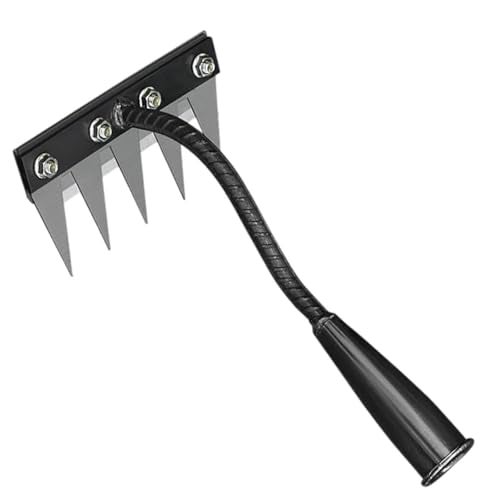 PANCA 5 Teeth Garden Rake Heavy Duty Carbon Steel Rake Handle for Soil Loosening, Weeding, Lawn & Yard Cleaning – Multipurpose Outdoor Gardening Tool for Home Farm & Agricultural Use - Image 1