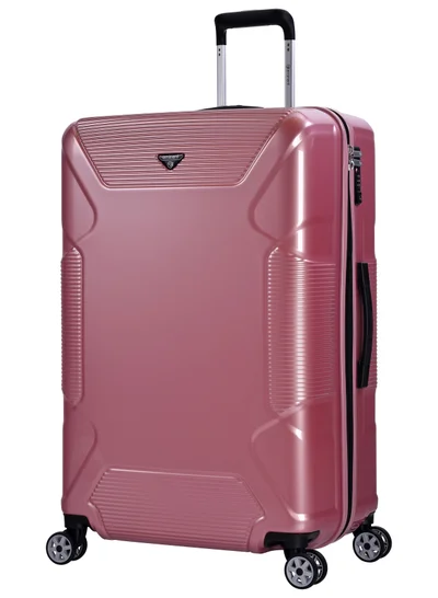 إيمينينت Hard Case Travel Bag Large Luggage Trolley Polycarbonate Lightweight Suitcase 4 Quiet Double Spinner Wheels With Tsa Lock KJ84 Shing Pink