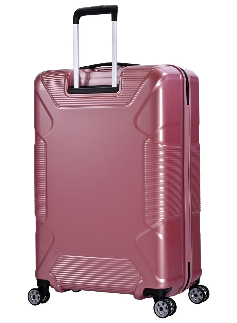 إيمينينت حقيبة سفر صلبة كبيرة بعجلات دوارة مزدوجة وهادئة وقفل  وردي لامع