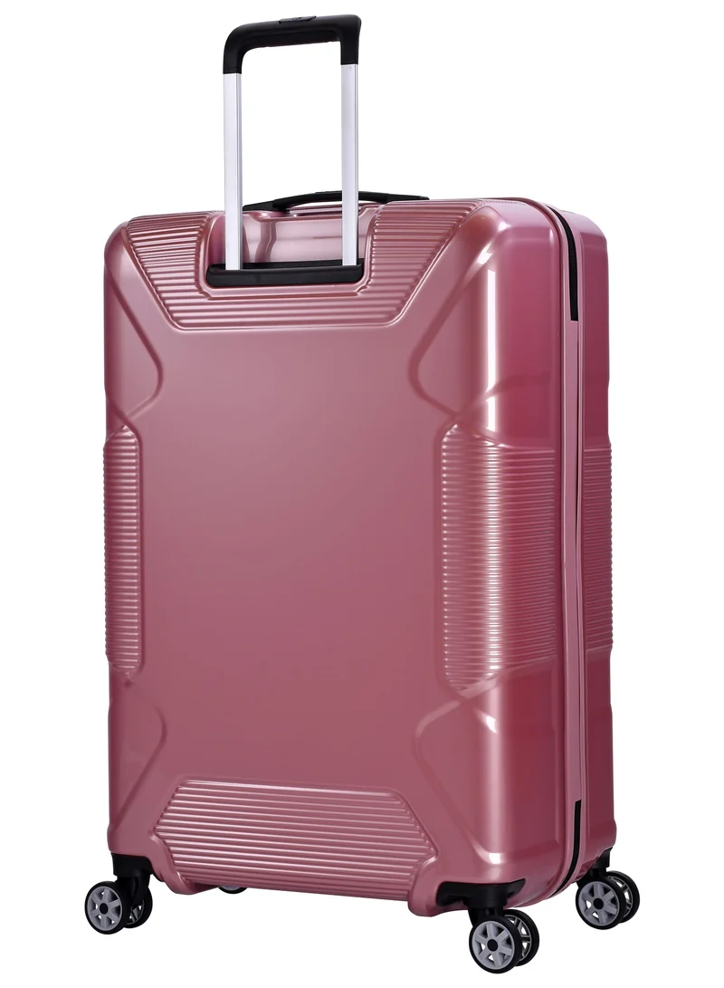 eminent hard case travel bag large luggage trolley polycarbonate lightweight suitcase 4 quiet double spinner wheels with tsa lock kj84 shing pink