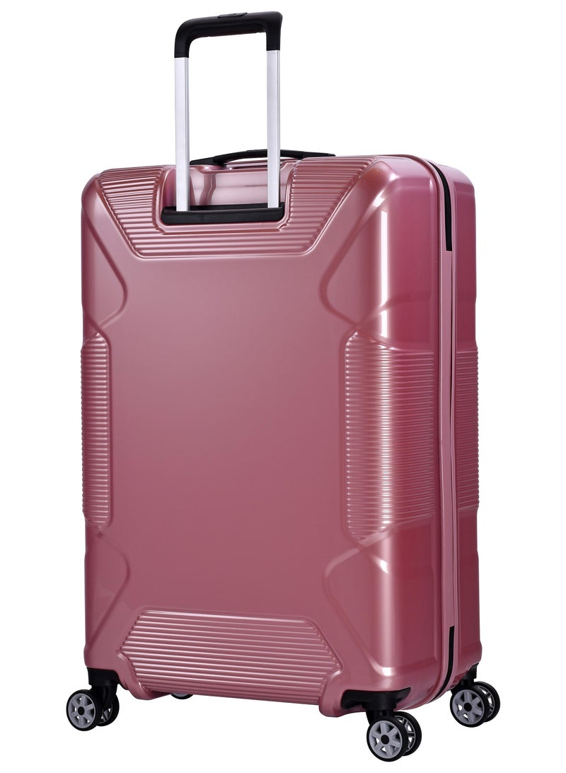 إيمينينت حقيبة سفر صلبة كبيرة بعجلات دوارة مزدوجة وهادئة وقفل  وردي لامع - Image 2