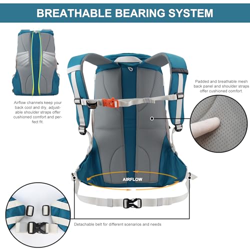 MOUNTAINTOP Hiking Backpack 35L Travel Backpack Lightweight Daypack for Men&Women Outdoor Camping - Image 3
