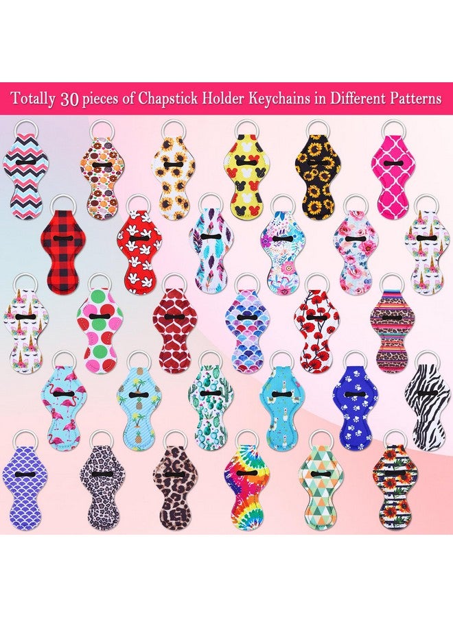 Cludoo 30Pcs Chapstick Holder Keychain Bulk Chapstick Lip Balm Lipgloss Lipstick Holder Keychains For Lipstick Chapstick Lip Balm Lanyards 30 Vibrant Colors - Image 4
