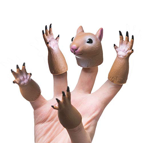 AQKILO Finger Puppet Set Animals Puppet Show Theater Props Novelty Toys Weird Stuff Gifts Squirrel Cat - Image 5
