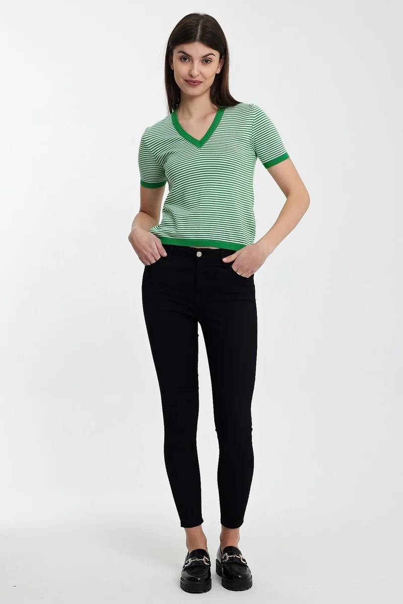 الكسندر جاردي Striped V-Neck SWEATER(A92062-S)