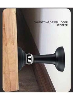 Excefore 2 Pcs Home Magnetic Door Stop, Decorative Matte Black Self-Adhesive Door Holder, Noise Reduction Silicone Made,No Drilling Easy Install, Wall-Floor Mount Wall Protector  - Image 5