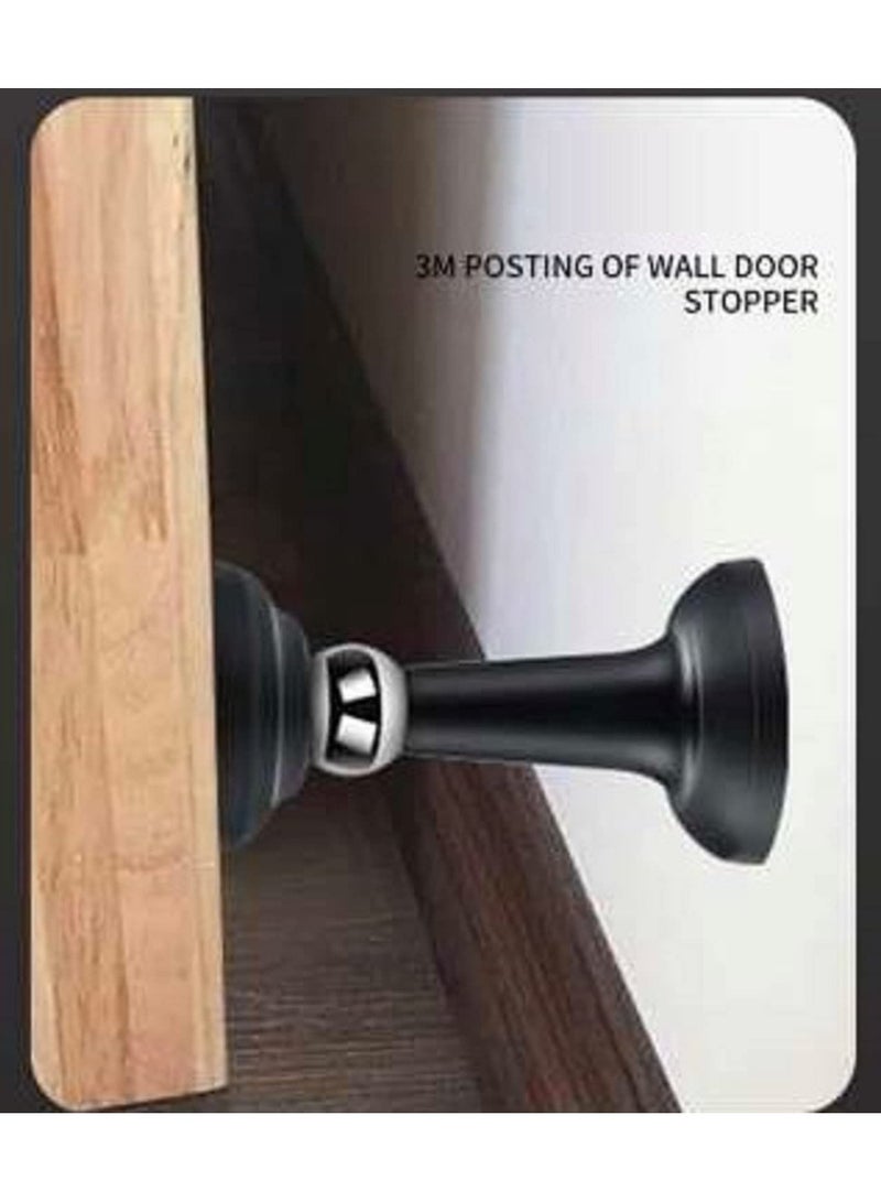 Excefore 2 Pcs Home Magnetic Door Stop, Decorative Matte Black Self-Adhesive Door Holder, Noise Reduction Silicone Made,No Drilling Easy Install, Wall-Floor Mount Wall Protector - Image 5
