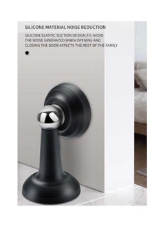 Excefore 2 Pcs Home Magnetic Door Stop, Decorative Matte Black Self-Adhesive Door Holder, Noise Reduction Silicone Made,No Drilling Easy Install, Wall-Floor Mount Wall Protector  - Image 4