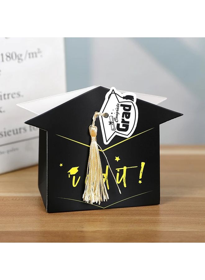 10 Pcs Black Gold Graduation Cap Gift Boxes Class of 2025 Party Supplies - Image 5