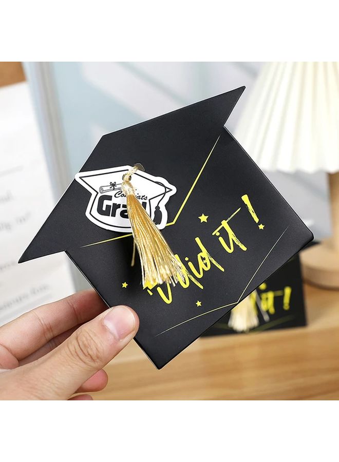10 Pcs Black Gold Graduation Cap Gift Boxes Class of 2025 Party Supplies - Image 2