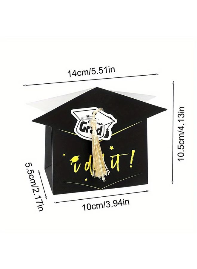 10 Pcs Black Gold Graduation Cap Gift Boxes Class of 2025 Party Supplies - Image 3