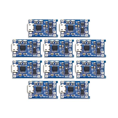 Electronicspices TP4056 Micro USB Lithium Battery Charging Converter with Overcharge Discharge Over-Current Protection Charging Board (5V,18650), Pack of 5 - Image 1