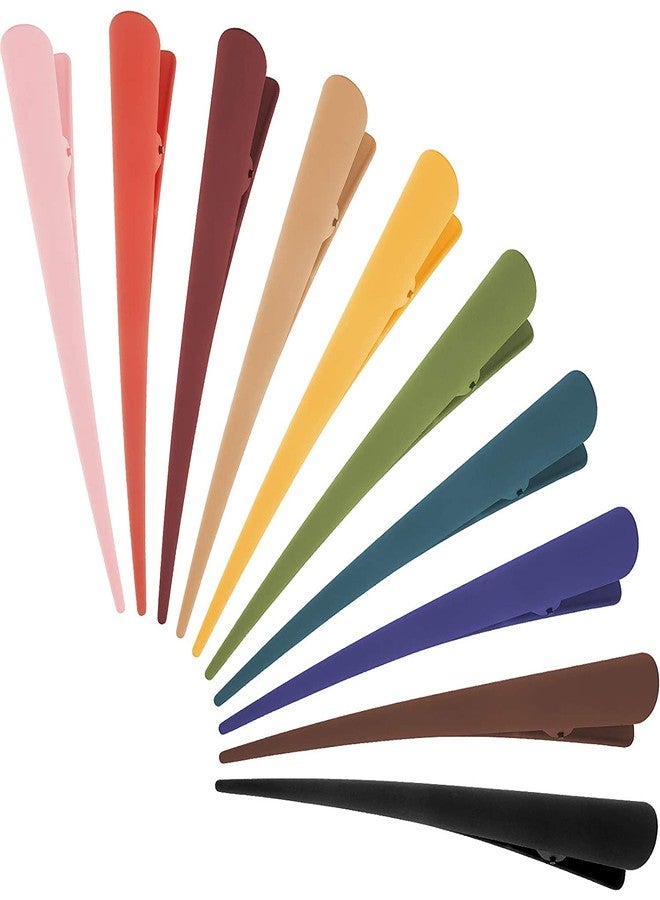 EPARTY مجموعة من 10 مشابك شعر معدنية كبيرة على شكل منقار البط، مناسبة للشعر الكثيف أو الثقيل، مصنوعة من أسيتات عالية الشفافية، مزودة بأسنان تثبيت، مانعة للانزلاق، بتصميم أنيق. - Image 1