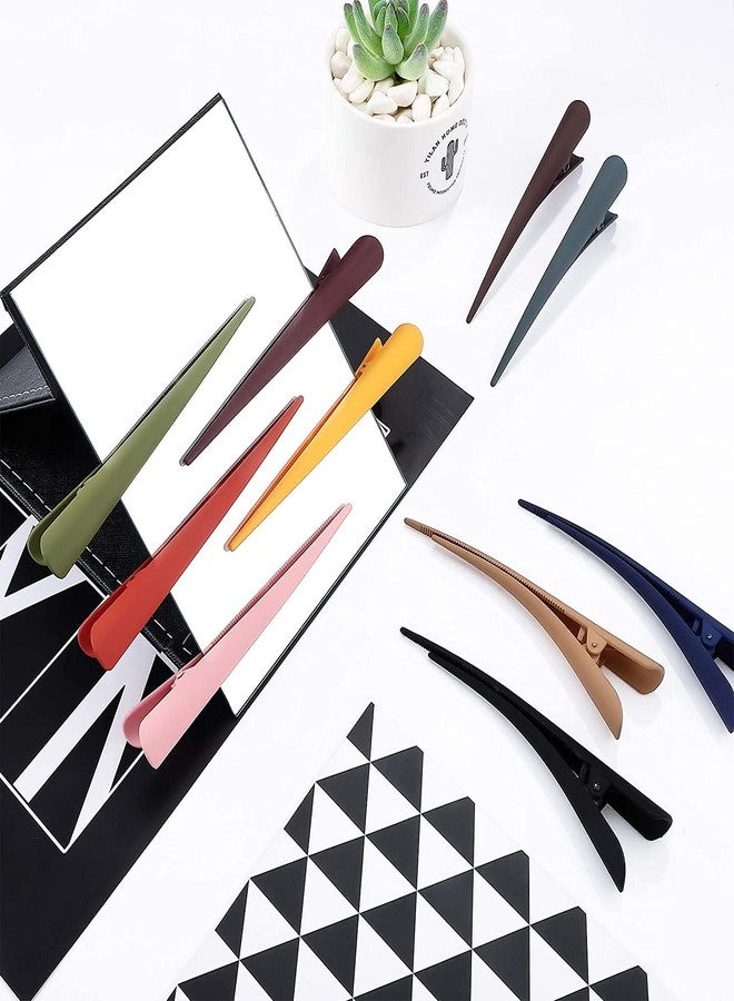 EPARTY مجموعة من 10 مشابك شعر معدنية كبيرة على شكل منقار البط، مناسبة للشعر الكثيف أو الثقيل، مصنوعة من أسيتات عالية الشفافية، مزودة بأسنان تثبيت، مانعة للانزلاق، بتصميم أنيق. - Image 4